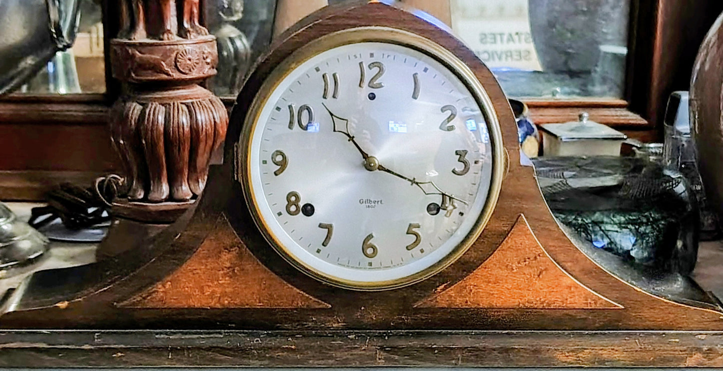 Estate 1920-1930 Gilbert Tambour Mantle Clock