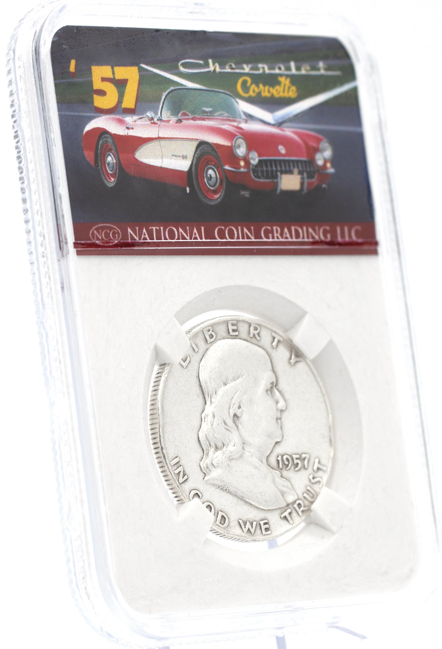 AAC EXCLUSIVE 1957 Franklin Half Dollar Chevrolet Corvette Coin w/ Case