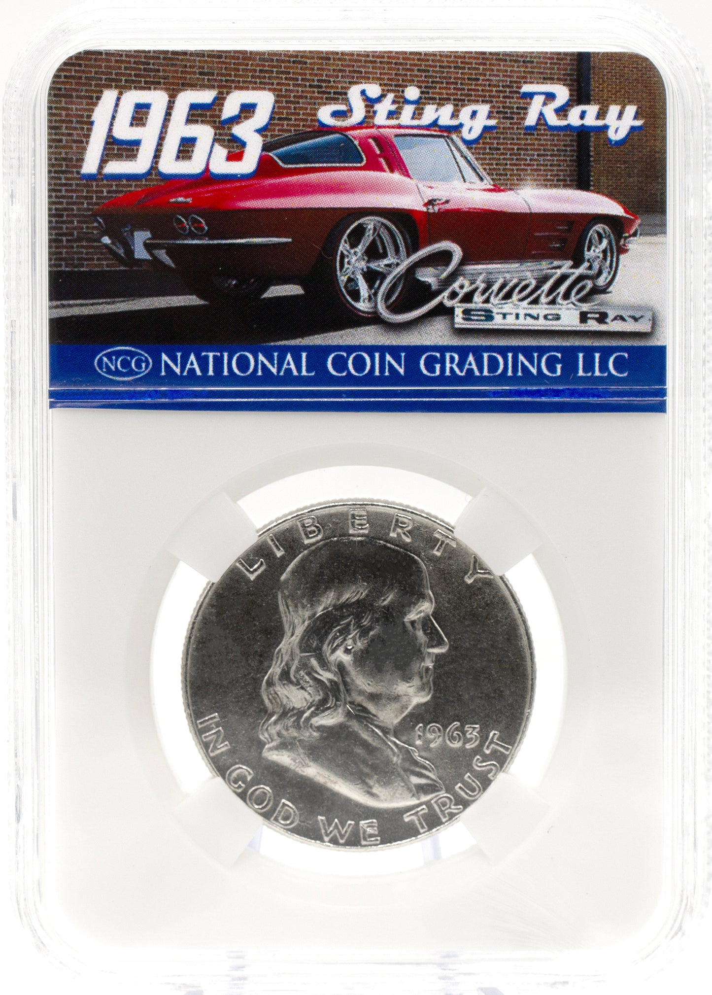 AAC EXCLUSIVE 1963 Franklin Half Dollar Corvette Sting Ray Coin w/ Case