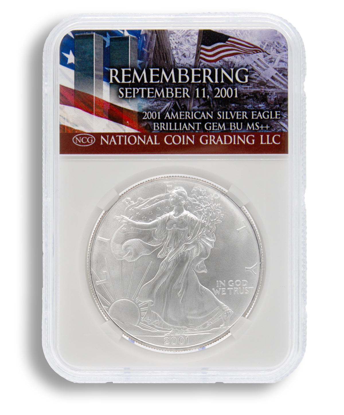 2001 Remembering 9/11 $1 American Silver Eagle GEM BU