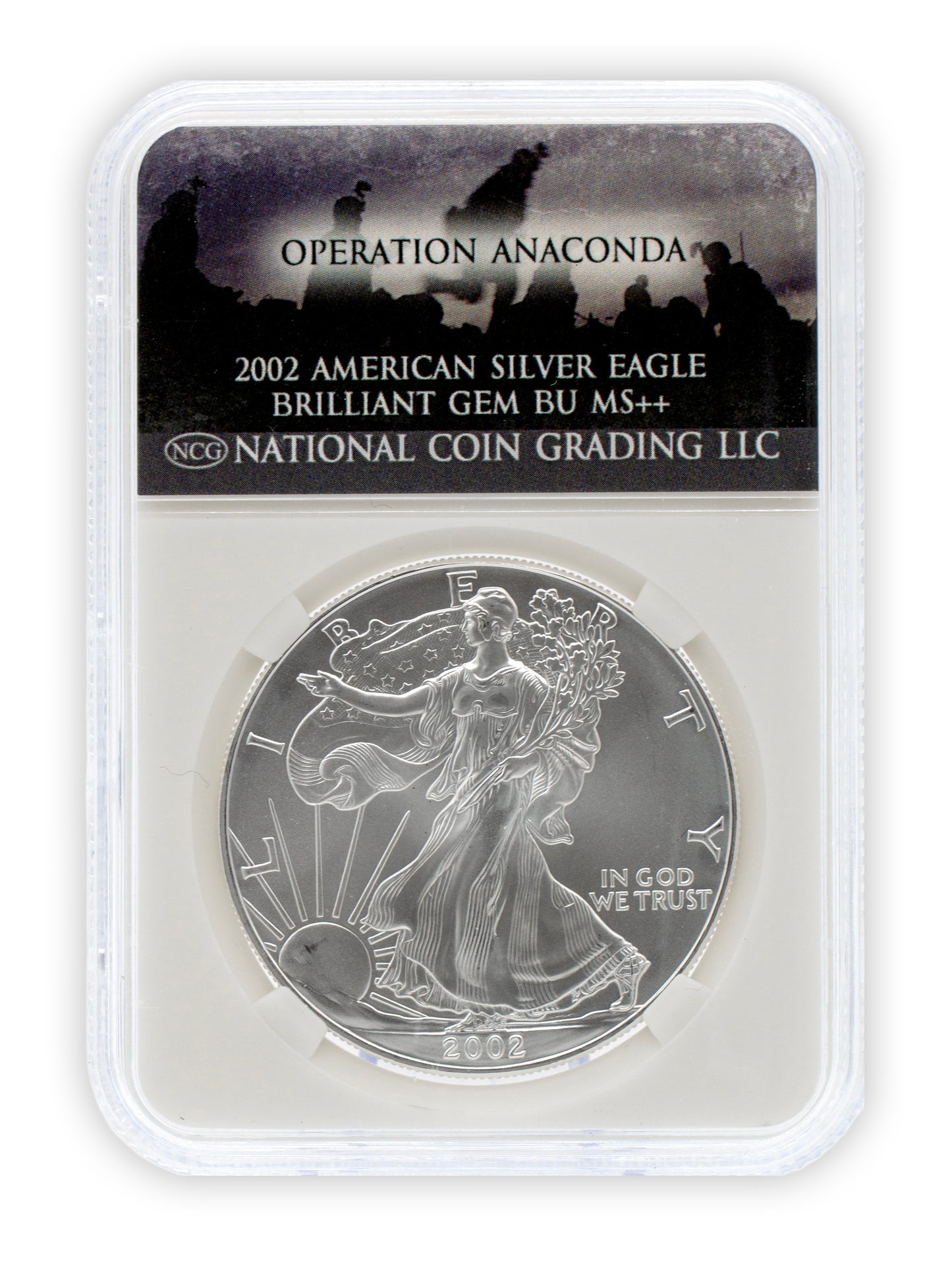 2002 Operation Anaconda $1 American Silver Eagle GEM BU