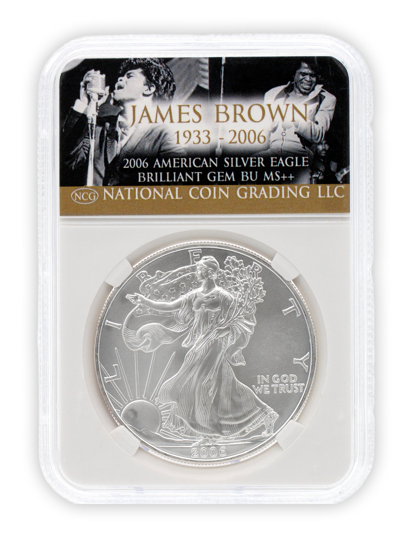 2006 James Brown $1 American Silver Eagle GEM BU