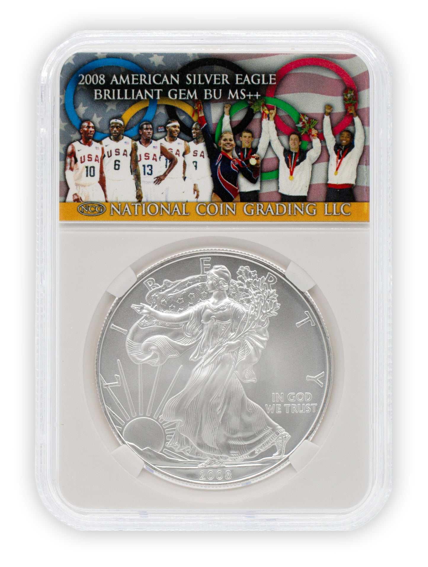 2008 Olympics $1 American Silver Eagle GEM BU