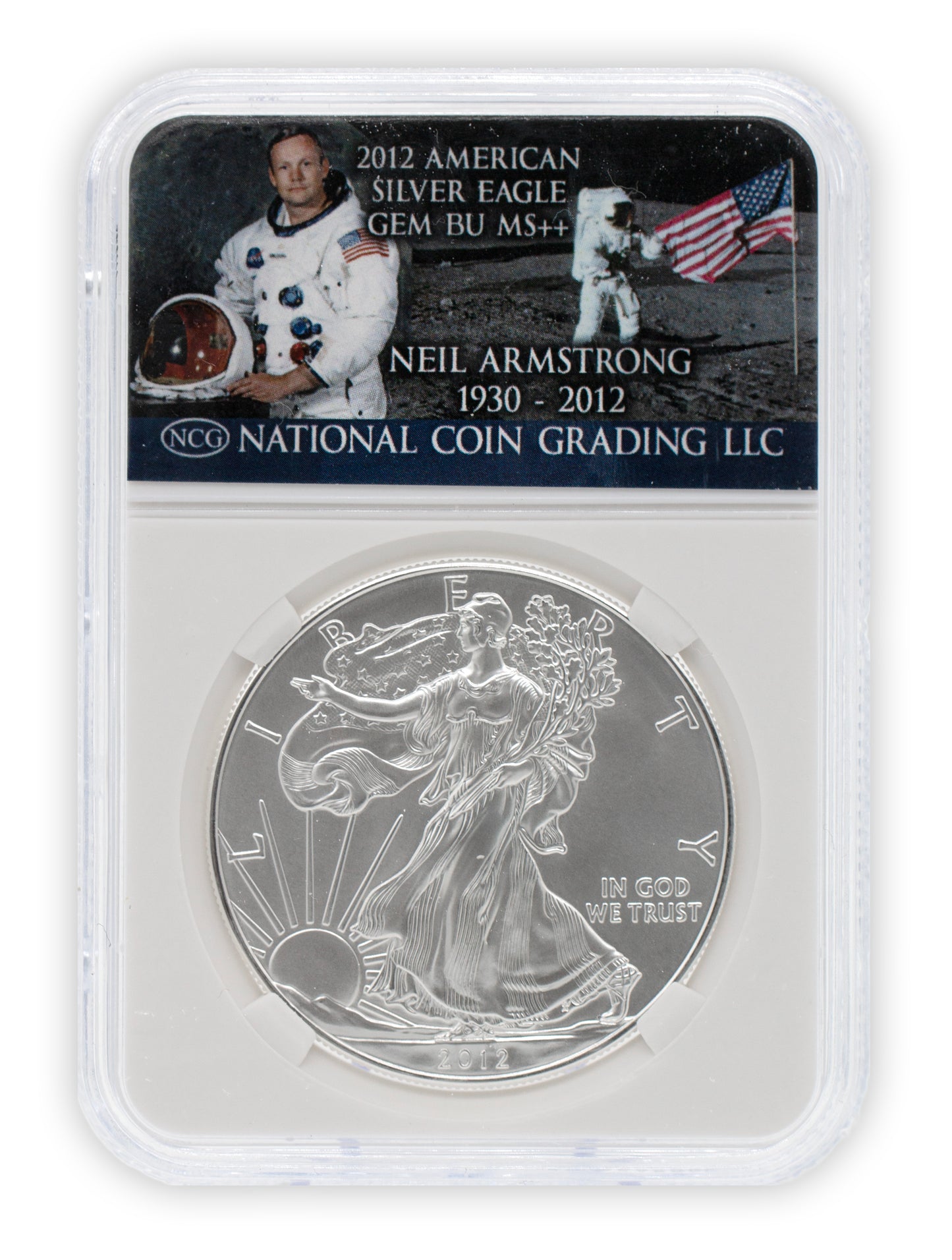 2012 Neil Armstrong $1 American Silver Eagle GEM BU