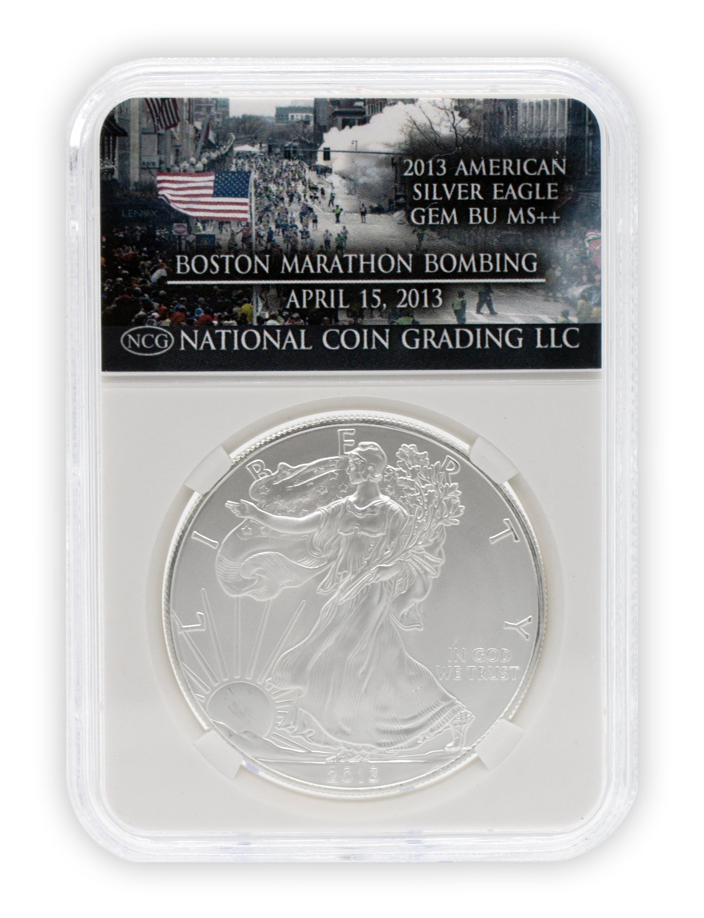 2013 Boston Bombing $1 American Silver Eagle GEM BU 