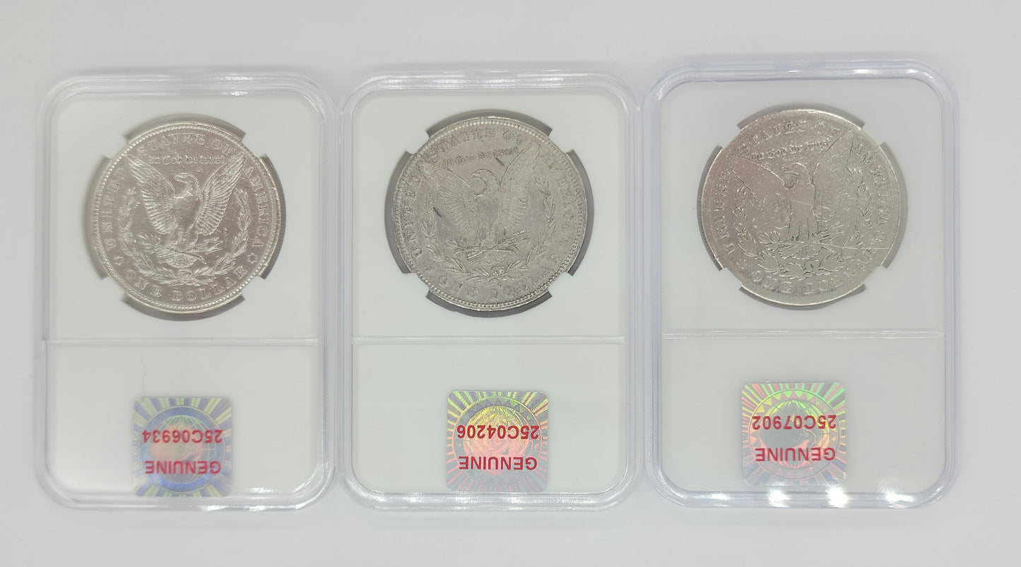 3PC 1881-1883 Mixed Mint $1 Morgan Silver Dollar Set