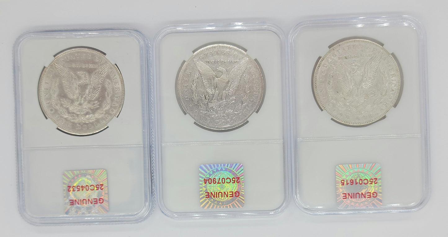 3PC 1899/1900/02-O New Orleans Morgan Silver Dollar MS63/NGC Set
