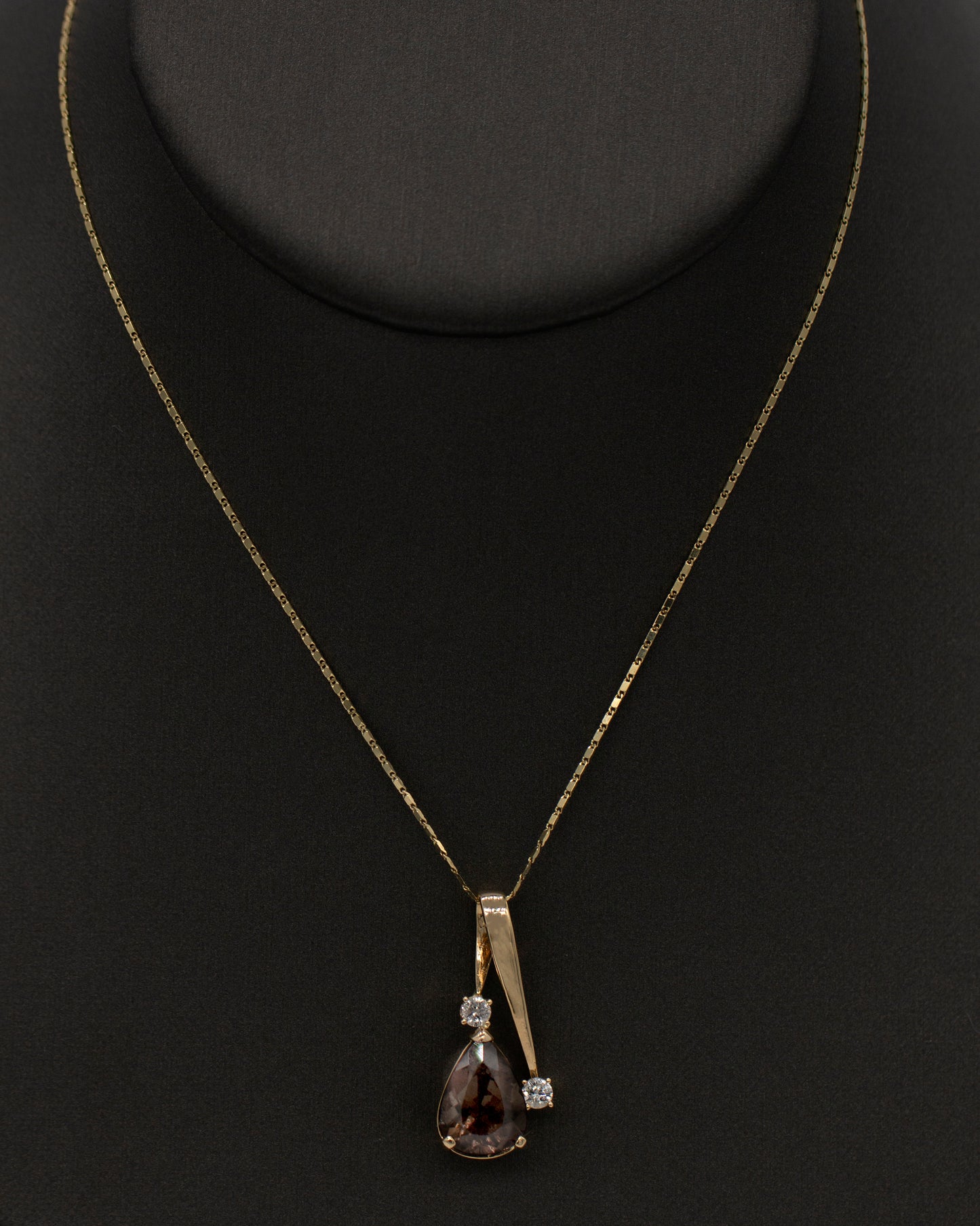 14KY Gold 4.78ct Tourmaline & .22ctw Diamond Crossover Necklace