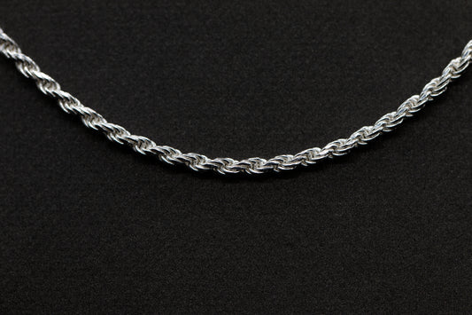 Sterling Silver 2mm 6.2g 20inch Rope Necklace