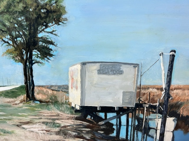 E.A. Nyren Landscape With Canal Oil Masonite Painting