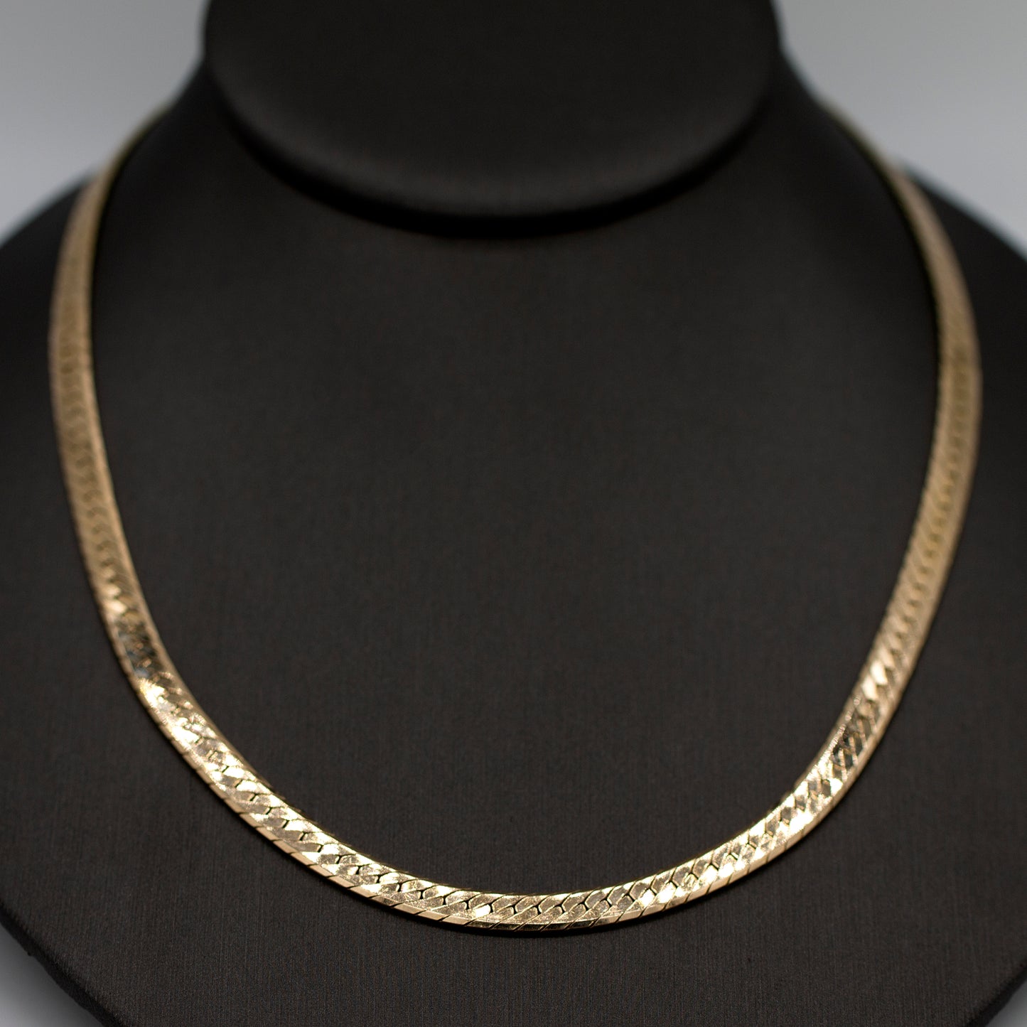 14K Yellow Gold Herringbone Gold Chain 18 in Necklace