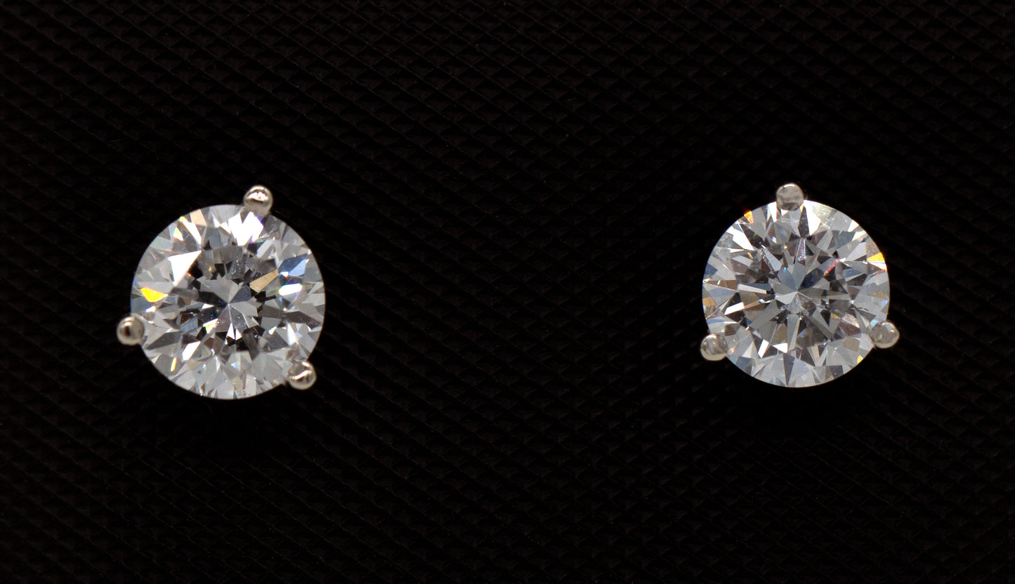 14K White Gold 1.00ctw LG VS G Diamond Martini Stud Earrings