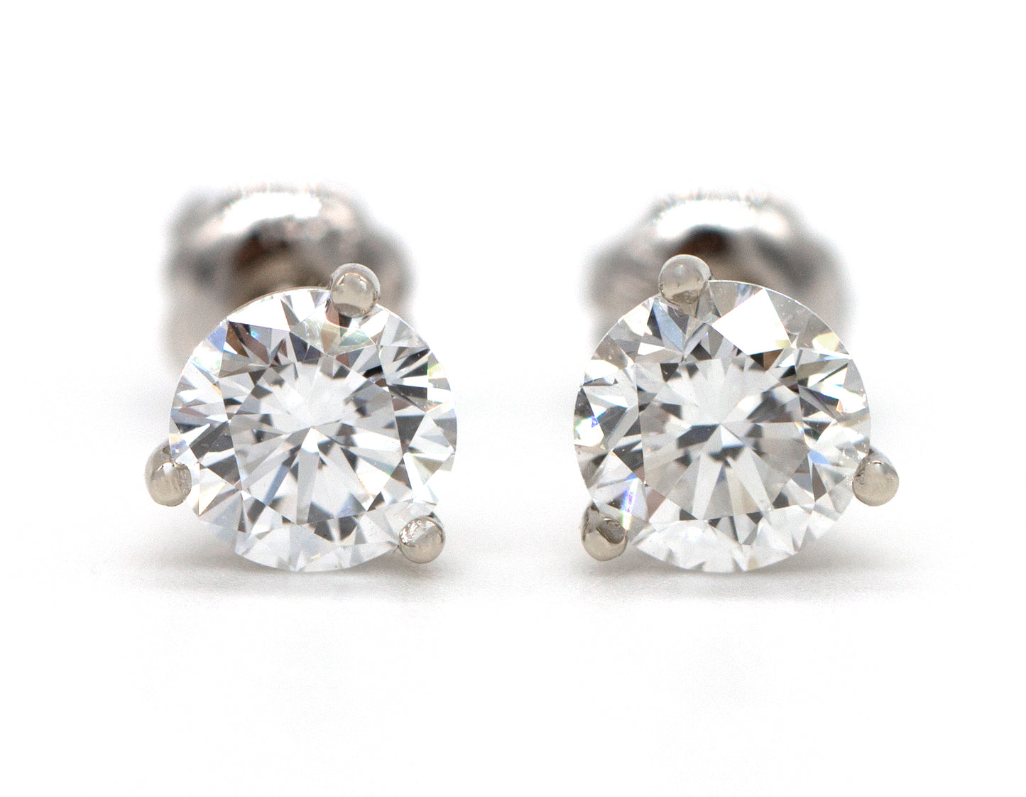 14K White Gold 1.00ctw LG VS G Diamond Martini Stud Earrings