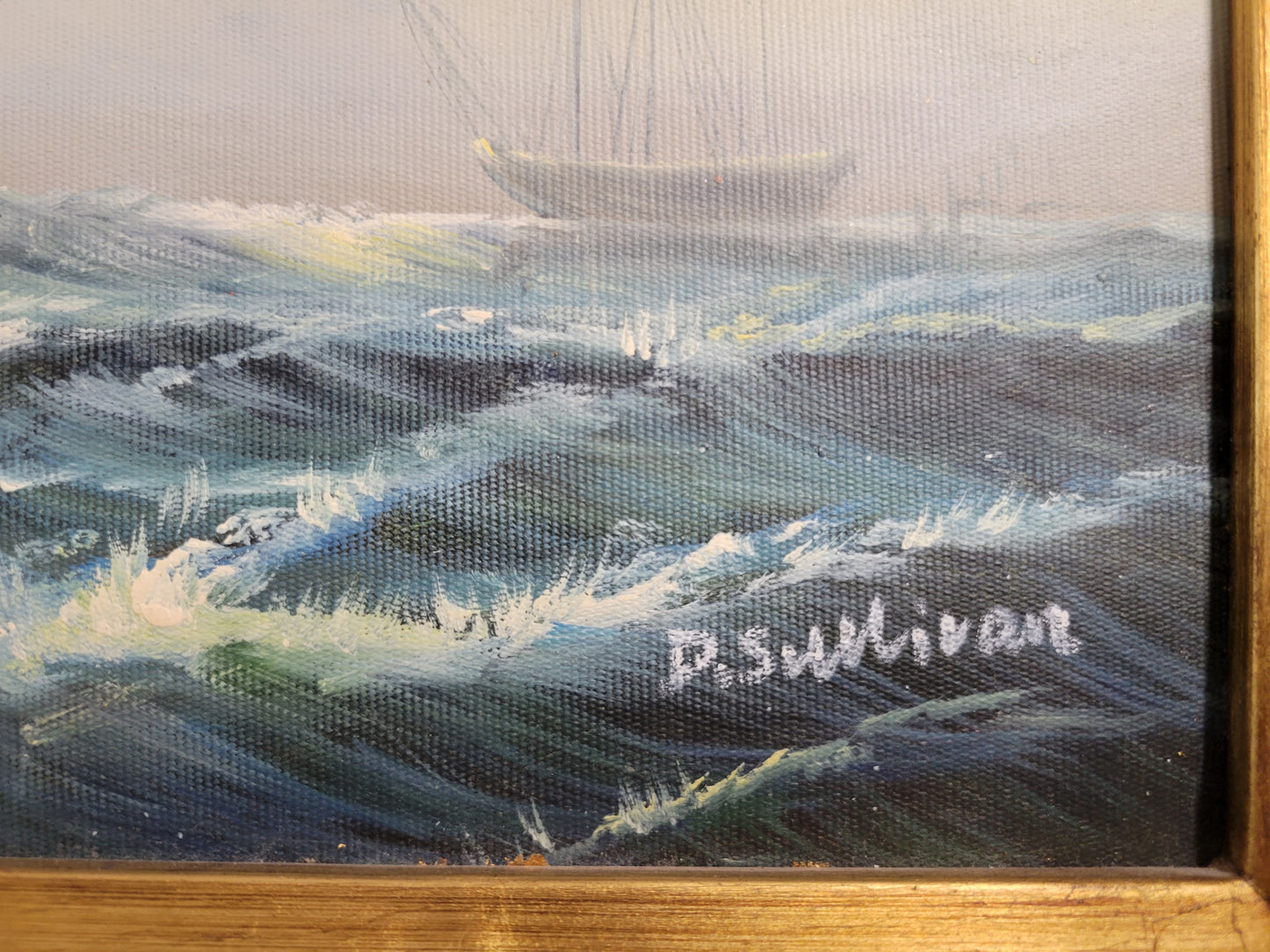 Clipper Ship Oil on Canvas, Artist signed D. Sullivan