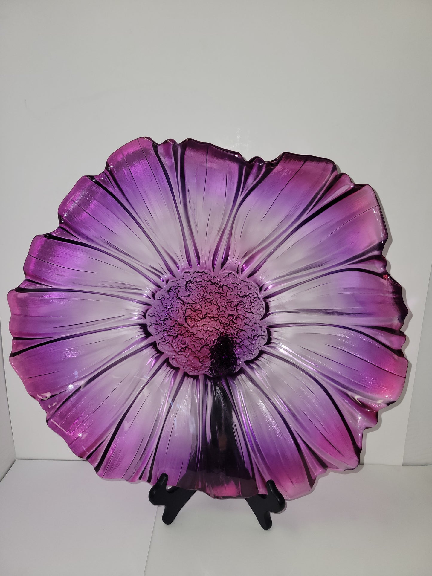 Purple Art Glass Ruffled Dish