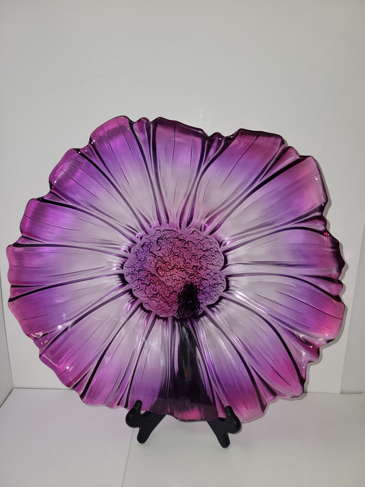 Purple Art Glass Ruffled Dish
