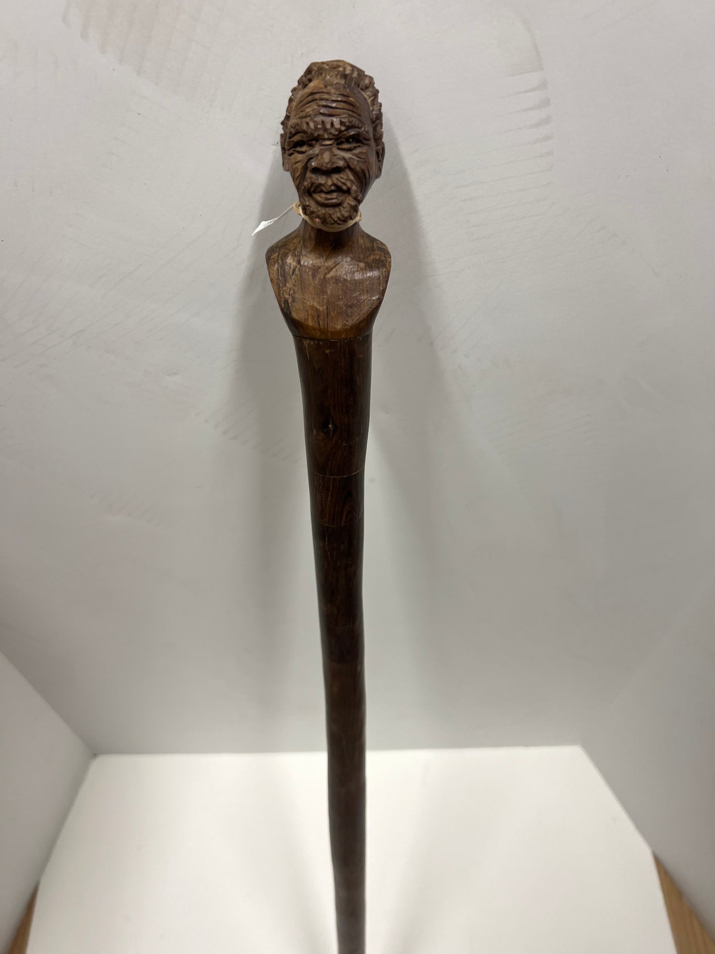 Walking Stick Cane Wooden Hand Crafted Tiki Wise Man African Art