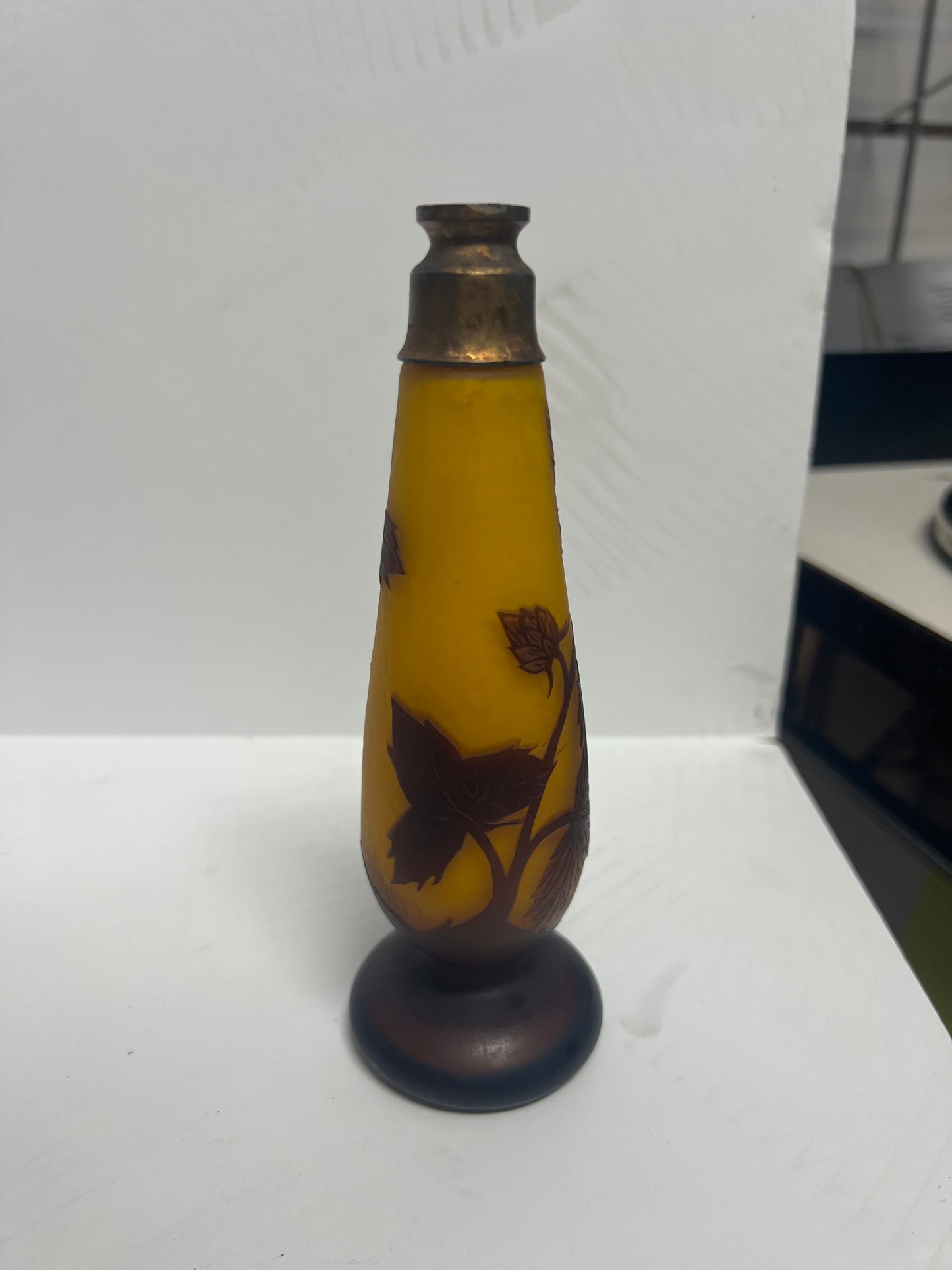 1920s French Acid Carved Perfume Bottle