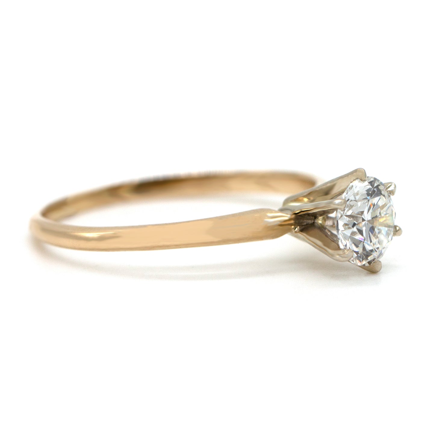 14KT Gold .75ct LG VVS2 F Diamond Solitaire Ring