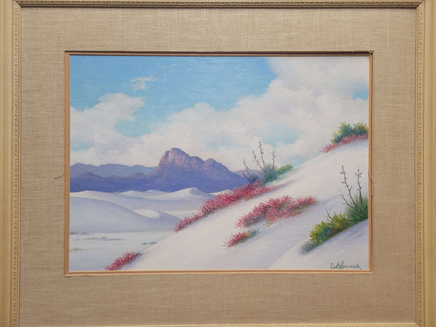 White Sands, signed Earl G. Hammock Oil Masonite