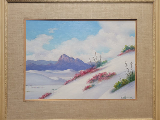 White Sands, signed Earl G. Hammock Oil Masonite