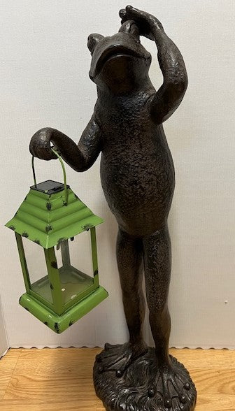 Garden Frog Holding A Solar Lantern