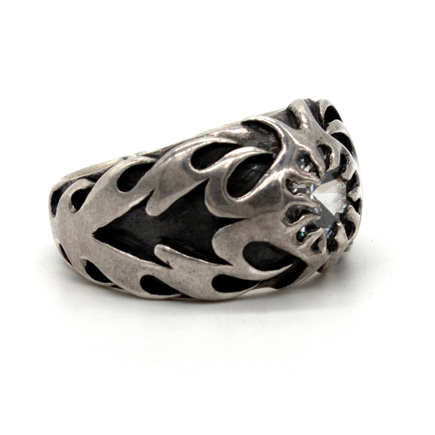 Sterling Silver 19.5g 2.75ct Crystal Flame Ring