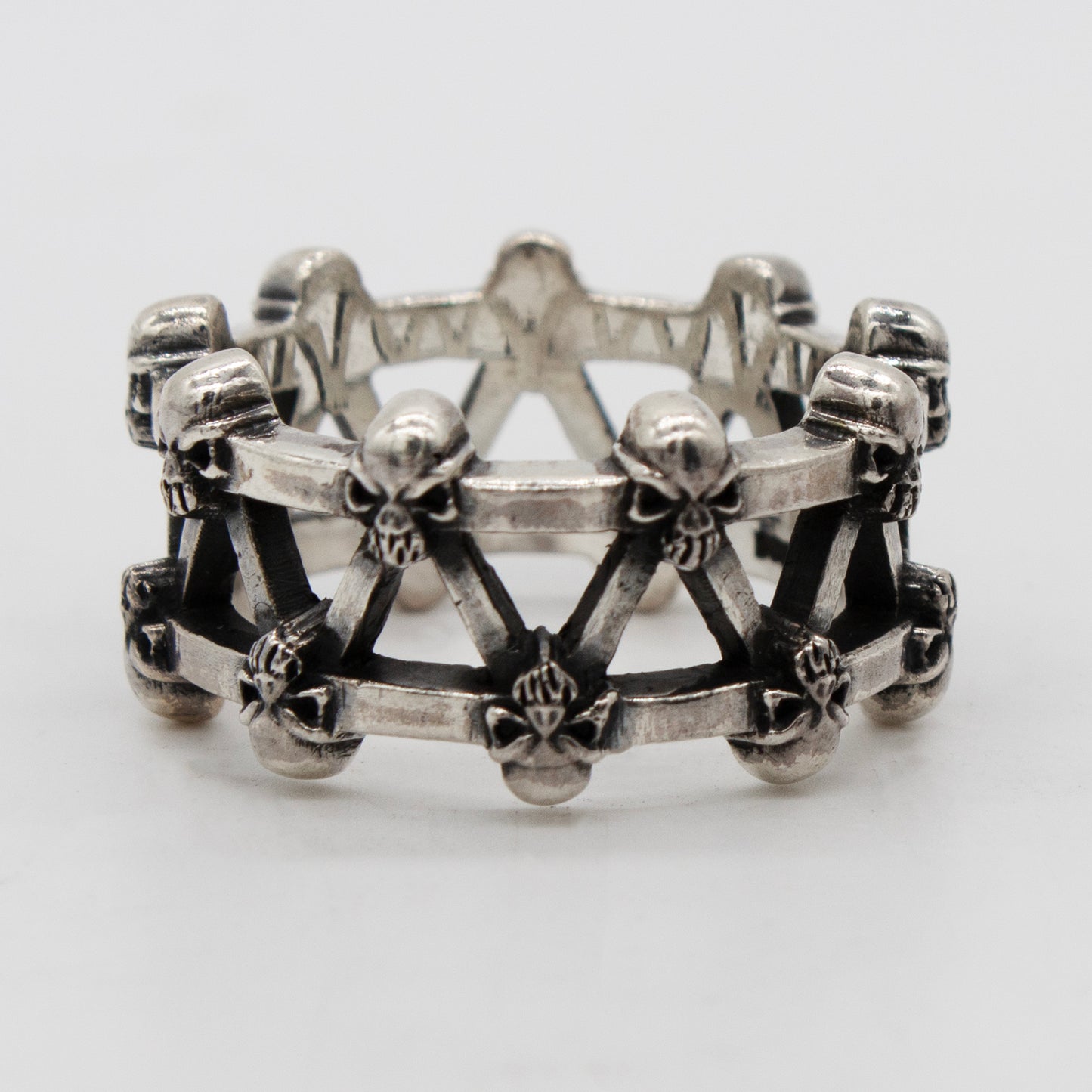 Sterling silver 12.2g Woven Skull Band Ring