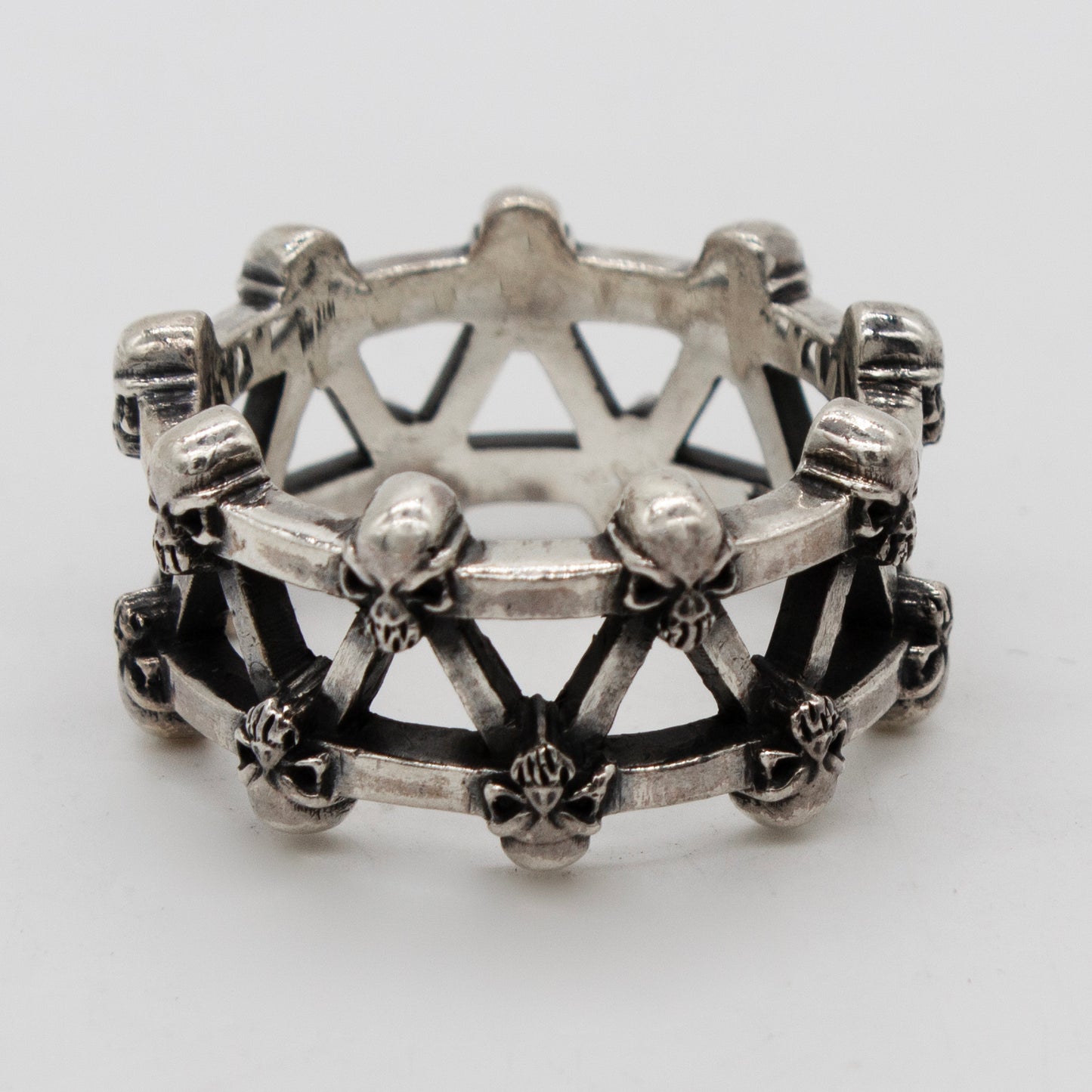 Sterling silver 12.2g Woven Skull Band Ring
