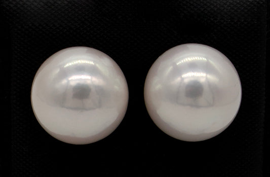 14K Yellow Gold 12-13mm Fresh Water Pearl Stud Earrings