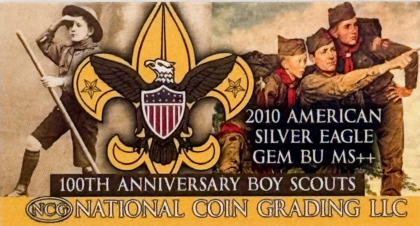 2010 Boy Scouts 100th Ann. $1 American Silver Eagle GEM BU