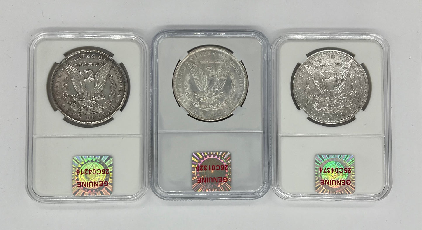 3PC 1880/90/1900 $1 Morgan Silver Dollar Decades Set