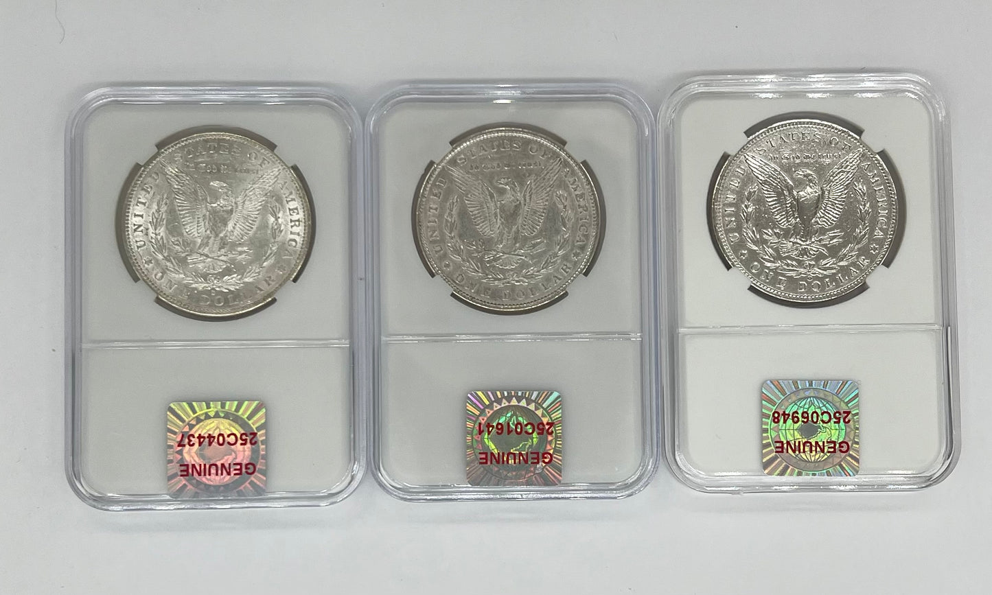 3PC 1886/87/89 Morgan Silver Dollar MS63/NGC 1880s Set