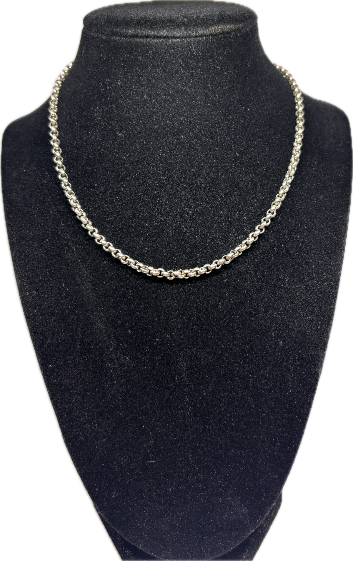 Elegent .935 Sterling Silver Rolo Chain Necklace