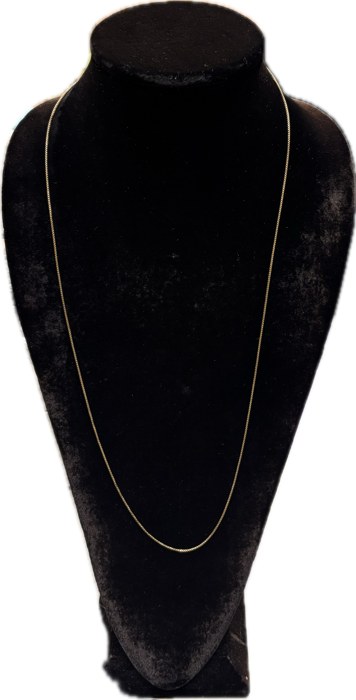 28" Yellow Gold Plated Sterling Silver Box Link Necklace - Italian Made