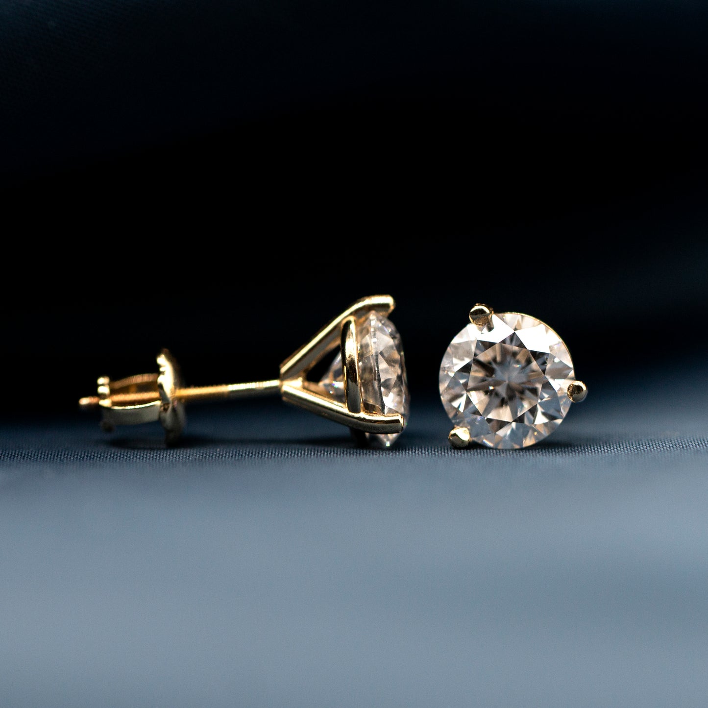 14K Yellow Gold 1.00ctw LG VS G Diamond Martini Stud Earrings