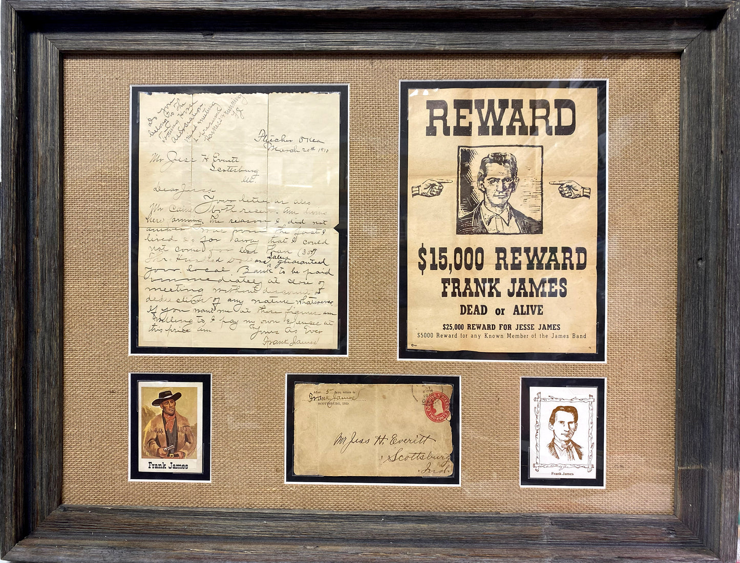 Antique 1910 Frank James Outlaw Letter and Legacy of the Everitt Family