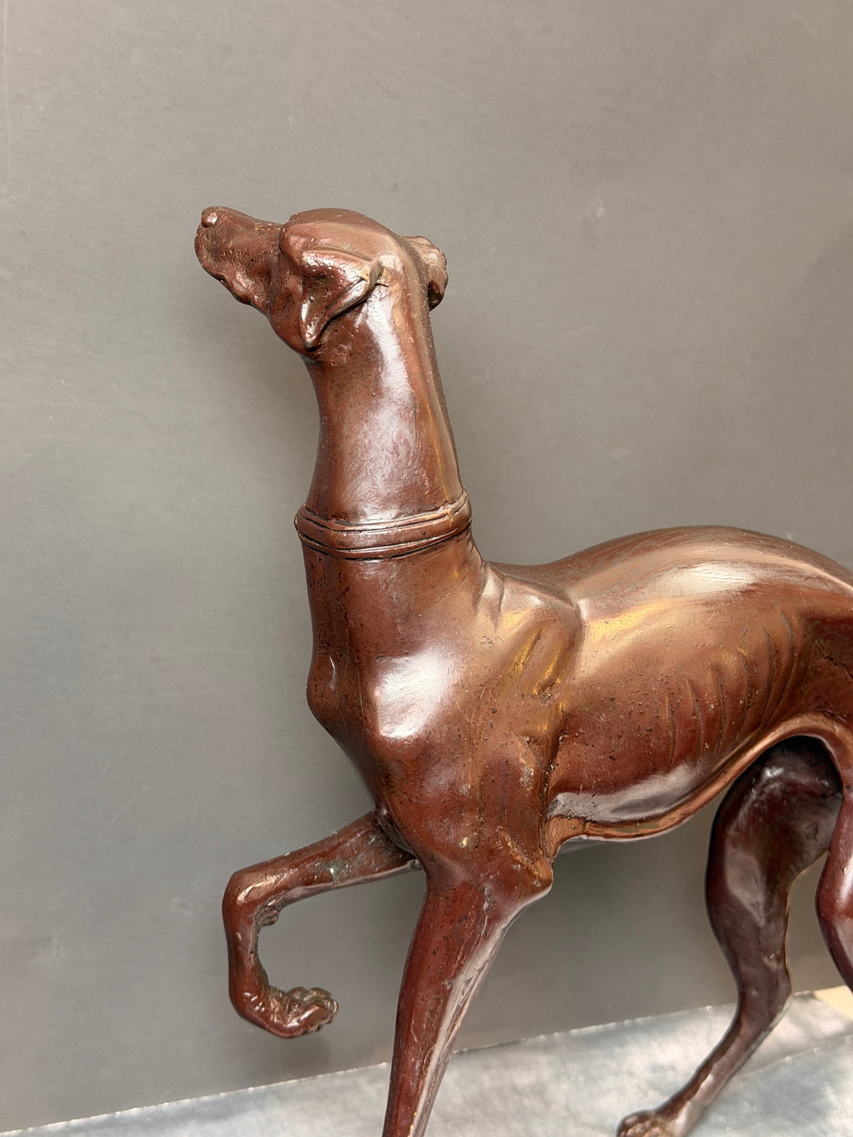 Antique 19th/20th Century Bronze Greyhound / Whippet Sculpture