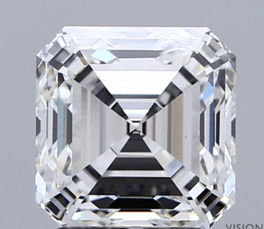 1.01ct Asscher D VVS2 5.58 x 5.40 x 3.70 LG Loose Diamond w/IGI