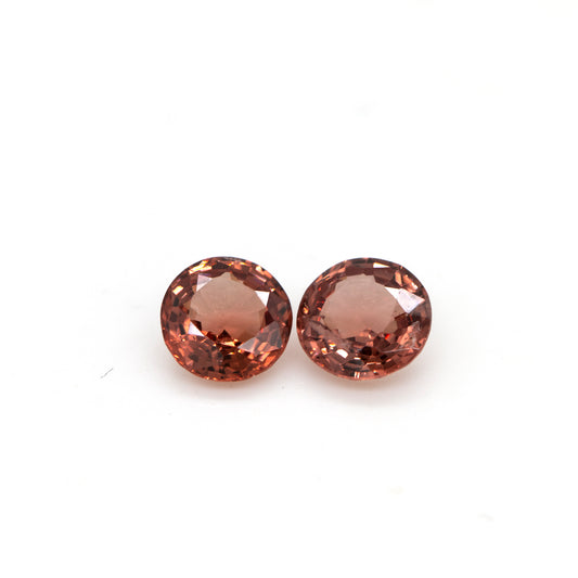 AVG 1.20ctw PQ Cinnabar Spinel 5mm Rounds Loose PAIR