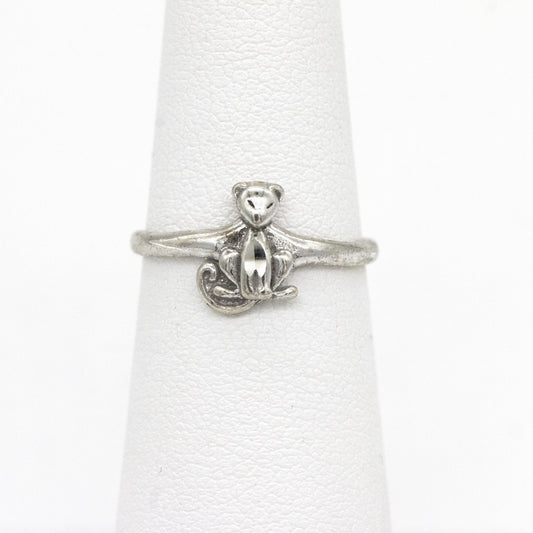 SSilver Sitting Pretty Kitty Ring