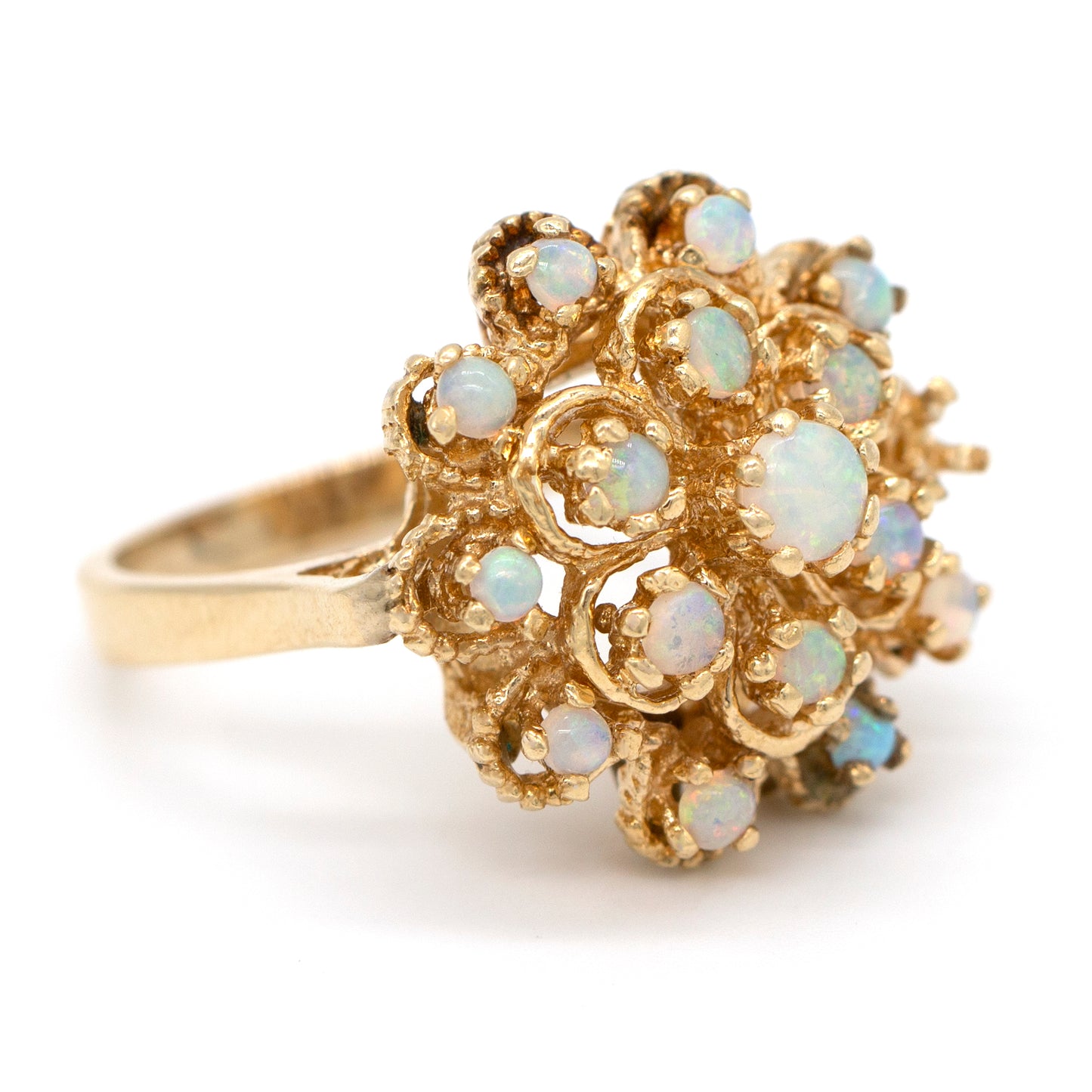 Estate 14KY .50ctw Opal Cluster Dome Style Ring