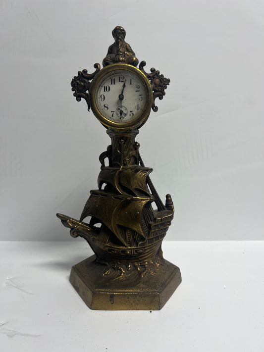 1920s American Metal Mantle Clock