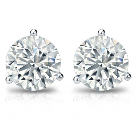 14K White Gold 1.20ctw LG VS, G Diamond Martini Stud Earrings