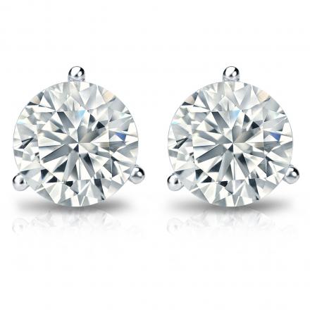 14KW 1.01ctw LG VS, G Dia Martini Stud Earrings