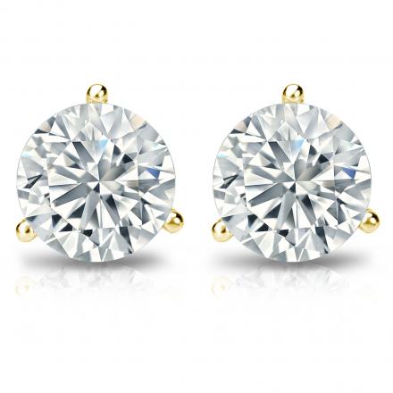 14K Yellow Gold 1.03ctw LG VS, G Diamond Martini Stud Earrings