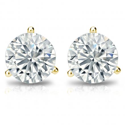 14K Yellow Gold 1.50ctw LG VS, G Diamond Martini Stud Earrings