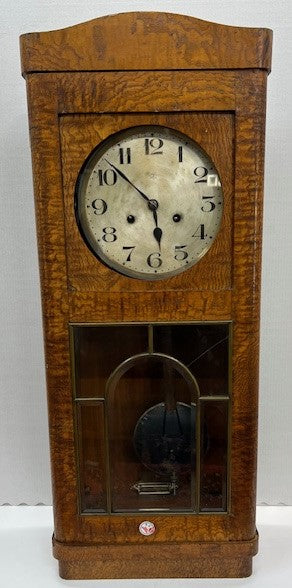Antique Junghans Wall Clock Made of Wood With Pendulum & Key