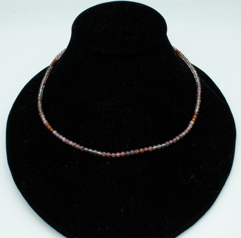 14KY 36.25ctw Tourmaline Round Bead Strand Necklace 17inch