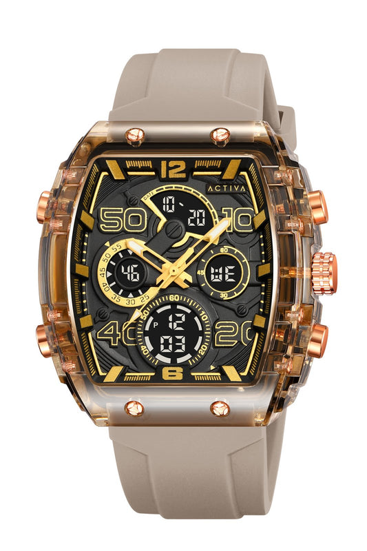 Activa X Invicta Digital Essentials Mens Watch - 45mm. Apricot